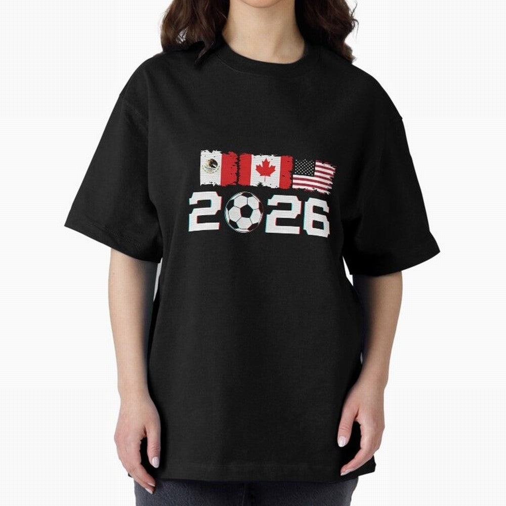 Glitched United 2026 Cup - North America Emblem Part 2 T-Shirt_82924673 Classic T-Shirt Celebrate the Next Chapter of Global Football Passion for FIFA World Cup 2026, with CR7, Germany, Stadium Memories, Football Loyalty, International Chants and