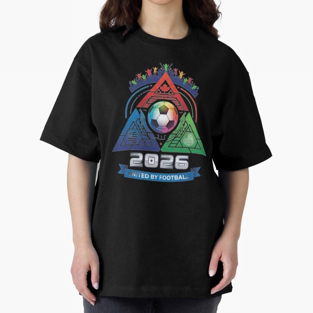 Triangular United by Football World Cup 2026 Emblem Classic T-Shirt Carry Global Football Passion for FIFA World Cup 2026, Celebrating CR7 and Messi, France and Portugal, Vintage Soccer Flavor, Modern Football Stars, National Flags and Final Night