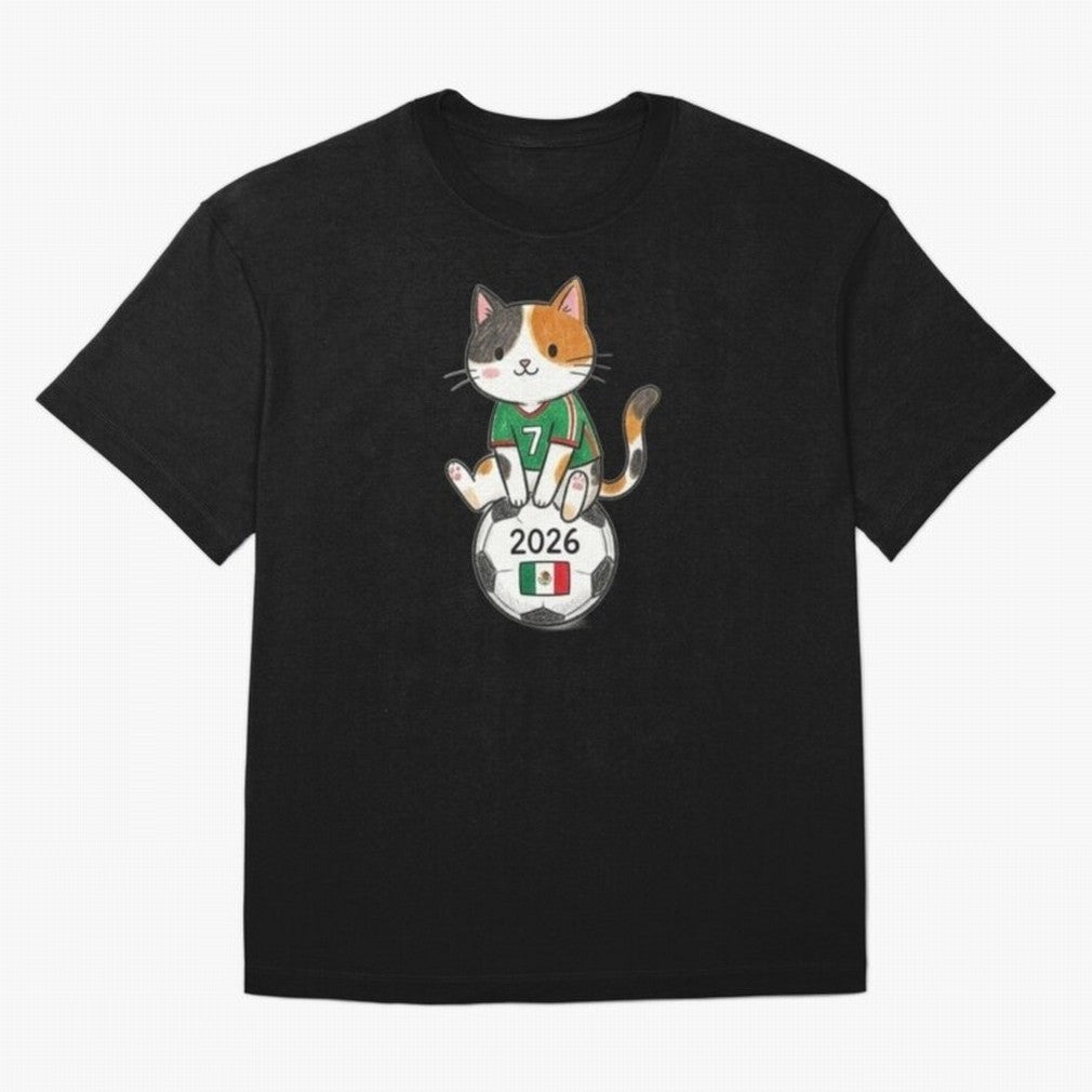 Mexico Soccer Cat #7 - 2026 World Cup Spirit Classic T-Shirt Turn Football Passion into Global Football Passion for FIFA World Cup 2026 USA Canada Mexico, Capturing Haaland, Spain and Netherlands, Tournament Hype, Historic Matchups, Family Viewing