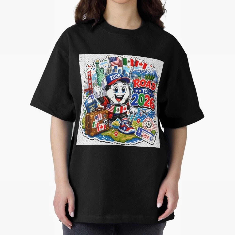 Road to 2026 Football Travel Classic T-Shirt Feel the FIFA World Cup 2026 USA Canada Mexico Journey through Messi, Neymar and Mbappe Highlights, Argentina and Brazil Pride, Stadium Chants, National Pride, Trophy Dreams and Unforgettable Football