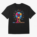 2026 Colorful Soccer Ball USA Canada Mexico 26 Classic T-Shirt Join the Global Buzz around Global Football Passion for FIFA World Cup 2026 USA Canada Mexico, Capturing Neymar, Spain and Netherlands, Football Festival Excitement, Trophy Ambitions,
