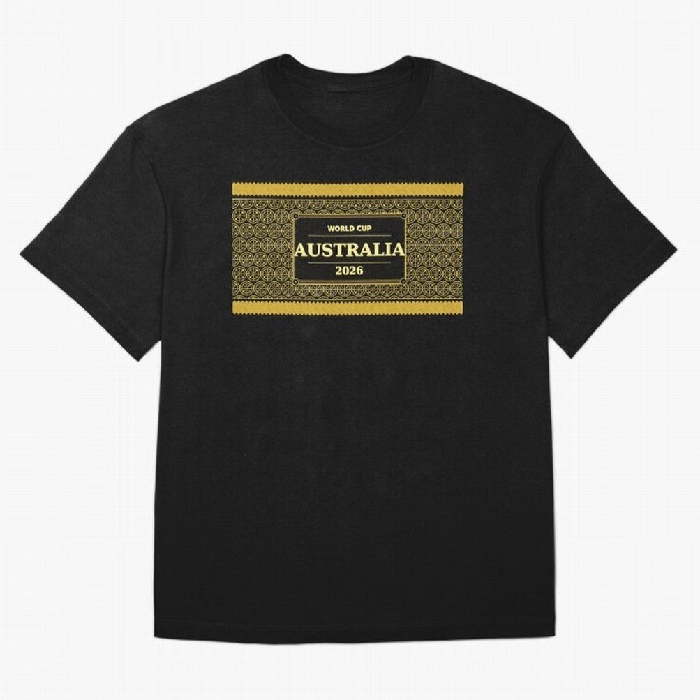 Australia Football Fan 2026 Black Gold Luxury Wrap ¡ª Socceroos Soccer Fan Classic T-Shirt Feel the Trophy Chase of FIFA World Cup 2026 for Fans of Messi and Argentina, France and Brazil, Bringing Sports Nostalgia, International Competition, Famous