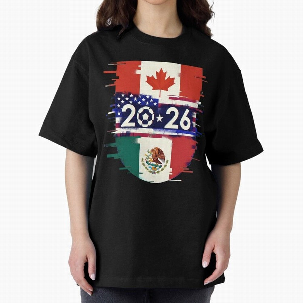 Glitched United 2026 - North America Emblem Cup Classic T-Shirt Celebrate Football Dreams Across FIFA World Cup 2026 USA Canada Mexico Driven by Messi, England Energy, Game Day Rituals, Football Legends, Country Pride and the Road to the Final;