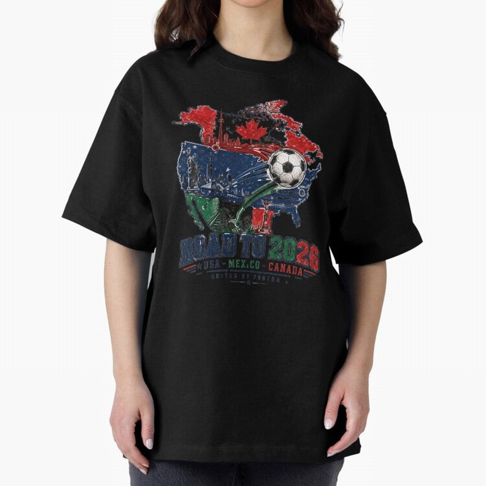 Road to 2026 USA Mexico Canada Soccer Badge Classic T-Shirt Remember Iconic Moments from the FIFA World Cup 2026 Journey through Haaland Highlights, Brazil Pride, Game Day Rituals, Football Legends, Country Pride and the Road to the Final; Ideal