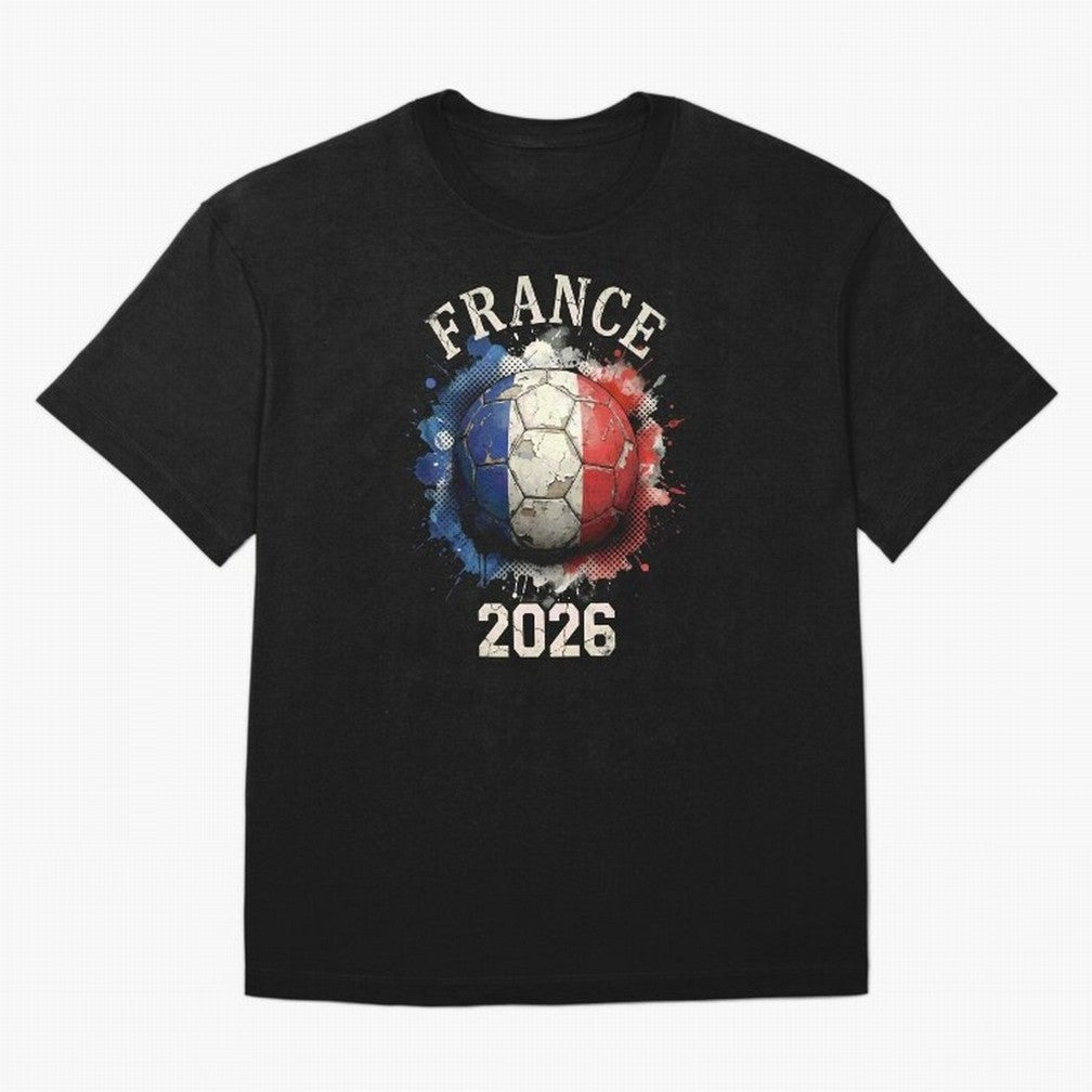 France 2026 Football Art | Vintage Tricolor Soccer Ball Splash Design Classic T-Shirt Celebrate the Biggest Stage of the FIFA World Cup 2026 Group Stage Journey through Messi and Cristiano Ronaldo Highlights, Spain Pride, Champion Mindset, Group