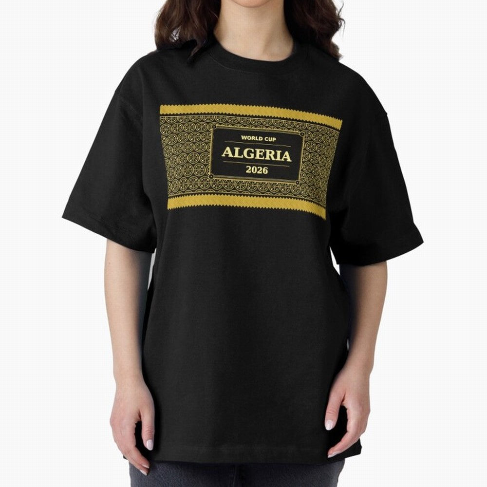 Algeria Football Fan 2026 Black Gold Luxury ¡ª Soccer Fan Gift Classic T-Shirt Carry National Pride through FIFA World Cup 2026 USA Canada Mexico for Fans of Neymar, Haaland and Cristiano Ronaldo and Portugal, Bringing Football History, Final Match