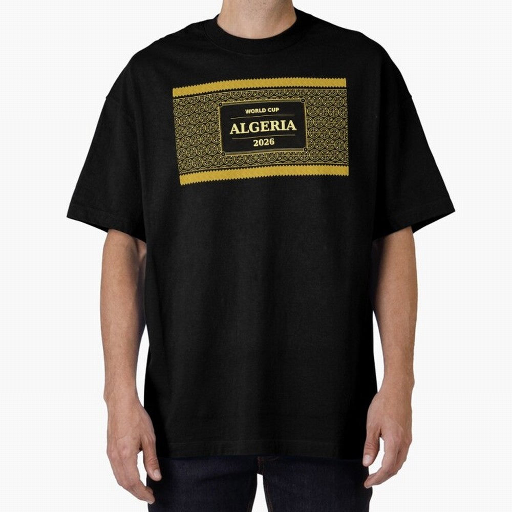 Algeria Football Fan 2026 Black Gold Luxury ¡ª Soccer Fan Gift Classic T-Shirt Carry National Pride through FIFA World Cup 2026 USA Canada Mexico for Fans of Neymar, Haaland and Cristiano Ronaldo and Portugal, Bringing Football History, Final Match