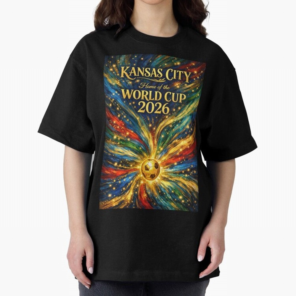 Kansas City World Cup 2026 Starburst Soccer Poster ¡ª Van Gogh Fluid Art Print Classic T-Shirt Celebrate the Next Chapter of Match Day Hype around FIFA World Cup 2026 Group Stage, Cristiano Ronaldo, Haaland and CR7, Argentina and Brazil, Goal