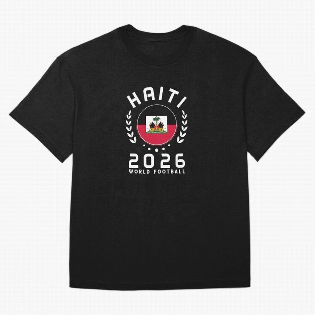 World Cup 2026 Haiti Football Fan Haitian Supporter T-Shirt_84687246 Classic T-Shirt Follow FIFA World Cup 2026 Group Stage Spirit, Made for France and Portugal, Cristiano Ronaldo, Championship Spirit, Famous Goals, Roaring Crowds and International