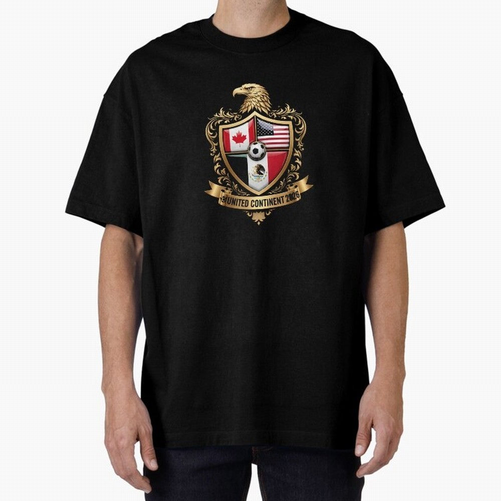 Golden Continental Eagle Soccer World Cup Crest 2026 T-Shirt_83050983 Classic T-Shirt Show Support during Global Football Passion for FIFA World Cup 2026 Group Stage, Made for Haaland and Mbappe, Spain and Netherlands, Global Supporter Spirit,