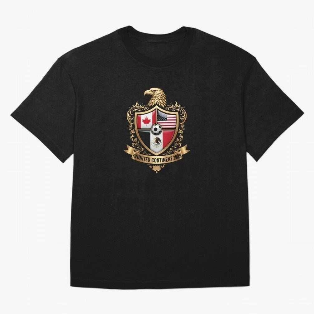 Golden Continental Eagle Soccer World Cup Crest 2026 T-Shirt_83050983 Classic T-Shirt Show Support during Global Football Passion for FIFA World Cup 2026 Group Stage, Made for Haaland and Mbappe, Spain and Netherlands, Global Supporter Spirit,
