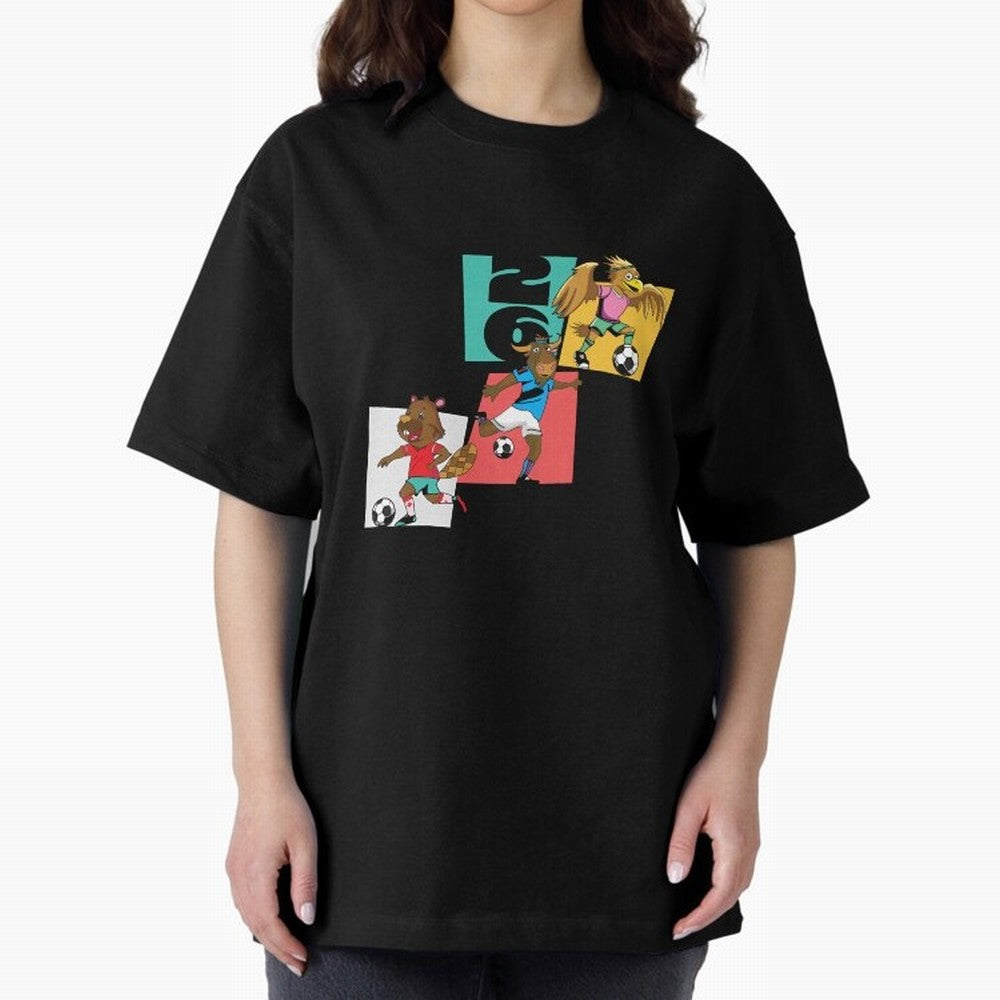 North America Mascots 2 T-Shirt_83568192 Classic T-Shirt Fuel Your Fan Pride for Global Football Passion for FIFA World Cup 2026 USA Canada Mexico, with Messi, Neymar and Mbappe, Argentina, France and Brazil, Match Day Excitement, Supporter