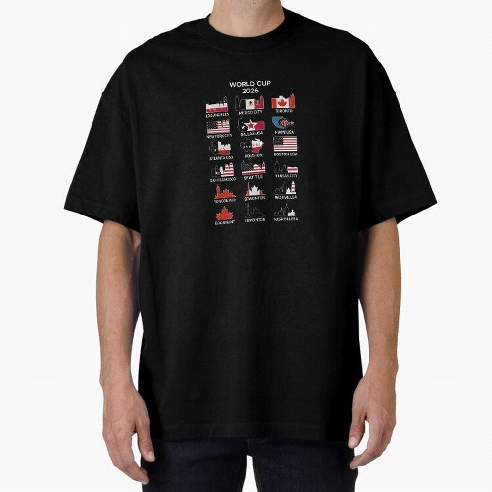 World Cup 2026 Host Cities T-Shirt_84292126 Classic T-Shirt Celebrate Global Passion for FIFA World Cup 2026 Group Stage Built around Haaland and Mbappe, Brazil Energy, Football Festival Excitement, Trophy Ambitions, Country Rivalries and Star