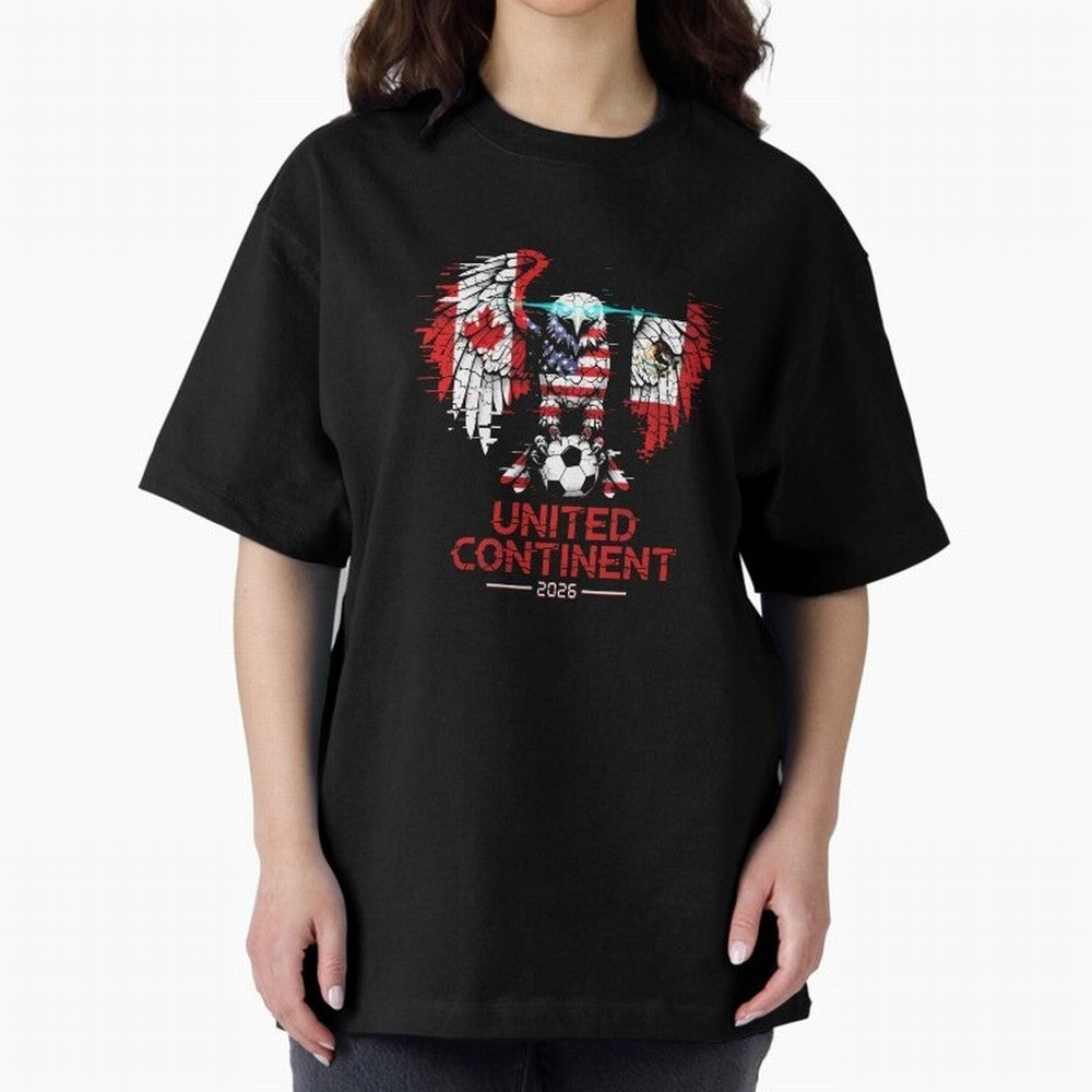 Glitched North America Eagle World Cup Soccer 2026 T-Shirt_83958408 Classic T-Shirt Share the Excitement of the FIFA World Cup 2026 Group Stage Journey through CR7 Highlights, England Pride, Football History, Final Match Energy, Crowd Noise and