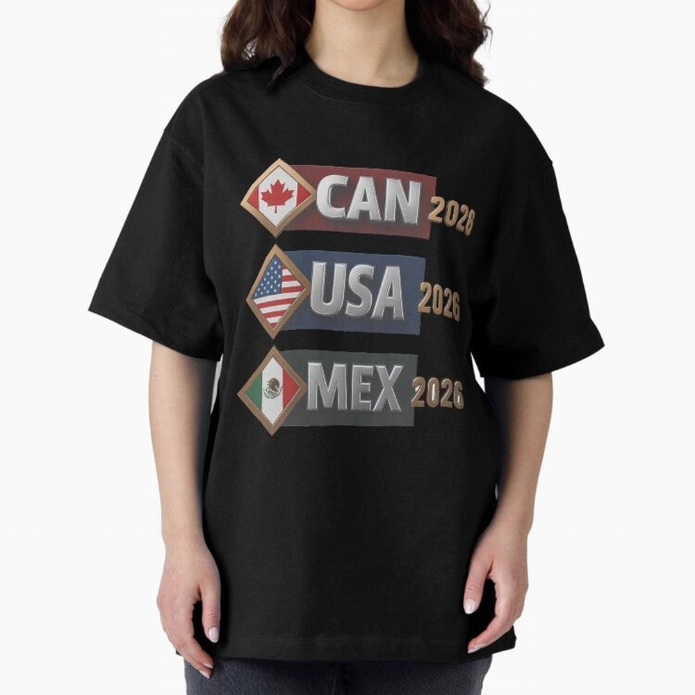 CAN USA MEx 2026 Flags, Canada USA Mexico Soccer Tournament Classic T-Shirt Discover FIFA World Cup 2026 USA Canada Mexico for Fans of Neymar and Portugal, Spain and Germany, Bringing Classic Soccer Heritage, Championship Pressure, Fan Loyalty and