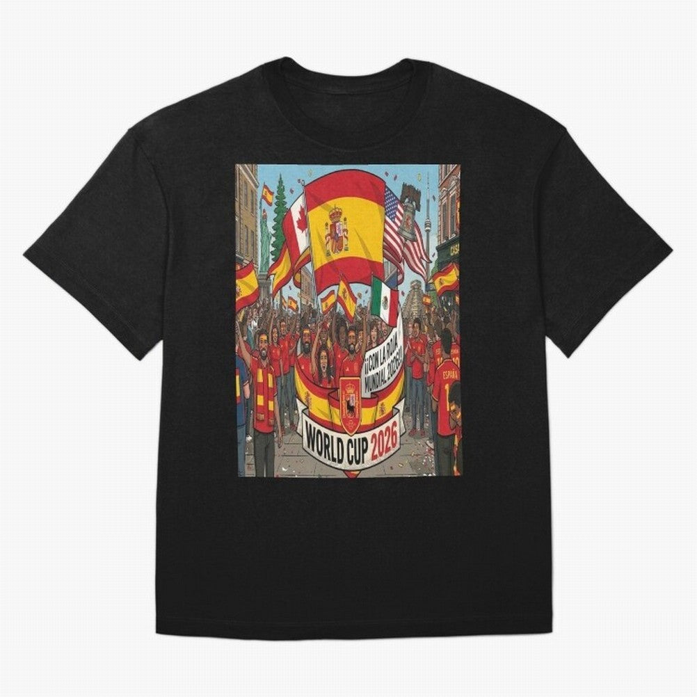 Spain Classic T-Shirt Bring Trophy Dreams to Match Day Hype around FIFA World Cup 2026, Messi and Cristiano Ronaldo, France and Portugal, Vintage Soccer Flavor, Modern Football Stars, National Flags and Final Night Emotion; Ideal for Football Dads,