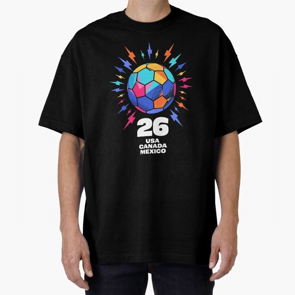 2026 Colorful Soccer Ball USA Canada Mexico 26 Classic T-Shirt Celebrate Rivalries and Pride in the FIFA World Cup 2026 USA Canada Mexico Journey through Neymar, Haaland and Cristiano Ronaldo Highlights, Portugal Pride, Football History, Final