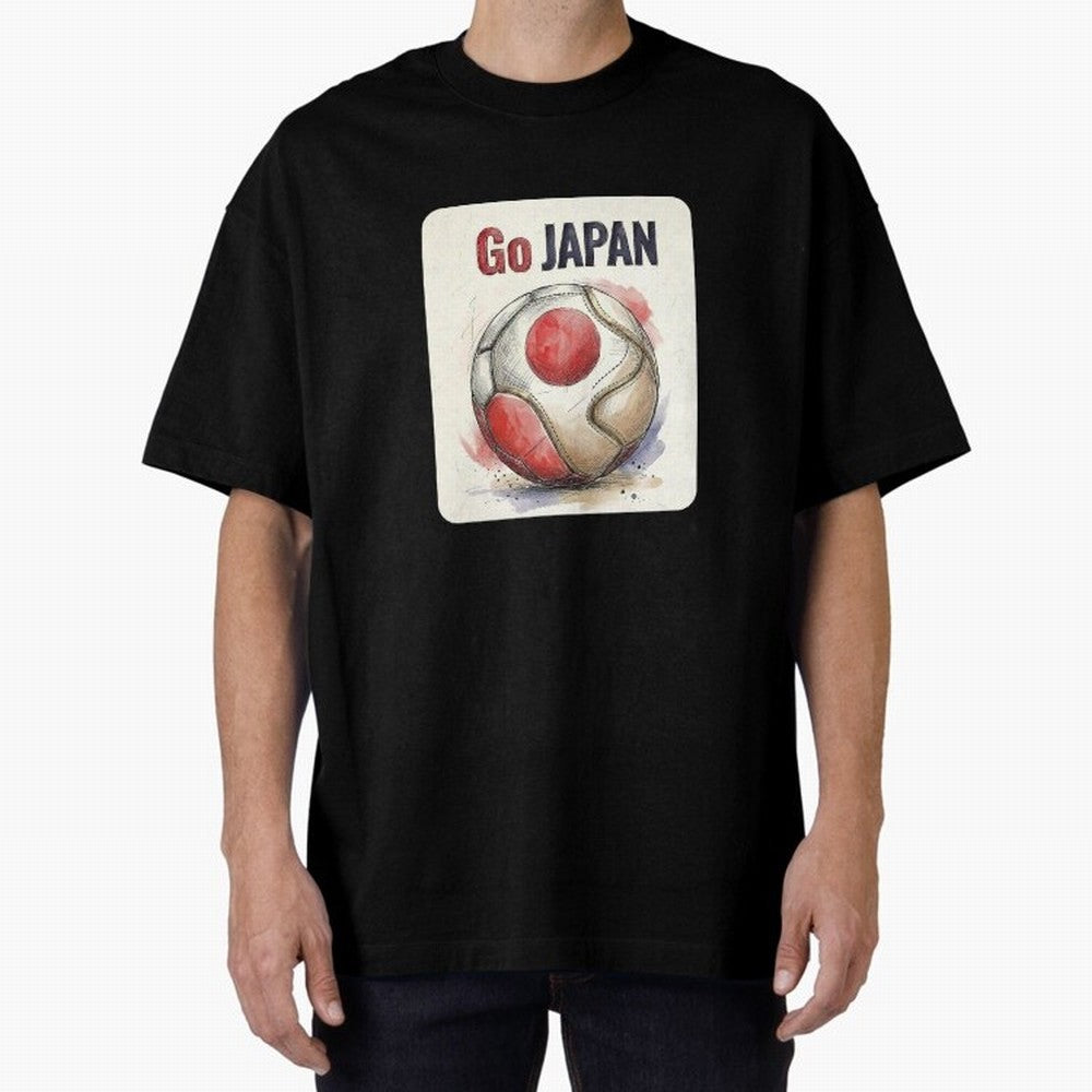 Go Japan Soccer Ball Flag | Japanese Football Fan Graphic Tee Classic T-Shirt Experience the Global Stage of Global Football Passion for FIFA World Cup 2026 USA Canada Mexico, Capturing Mbappe, Germany, Championship Spirit, Famous Goals, Roaring