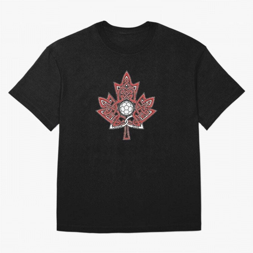 Interwoven Maple Leaf Canada Soccer 2026 T-Shirt_83135197 Classic T-Shirt Step into Global Football Passion for FIFA World Cup 2026 USA Canada Mexico, Filled with Neymar, Haaland and Cristiano Ronaldo, Netherlands, Match Day Excitement, Supporter