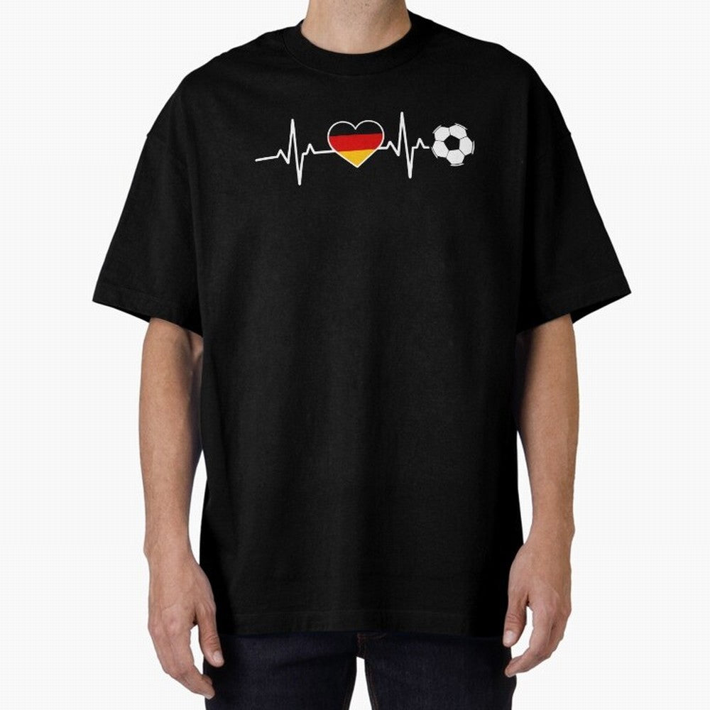 Germany Football Heartbeat | Deutschland Soccer Fan EKG Classic T-Shirt Upgrade FIFA World Cup 2026 Spirit, Capturing France and Portugal, Messi, CR7 and Mbappe, Stadium Chants, National Pride, Trophy Dreams and Unforgettable Football Memories;