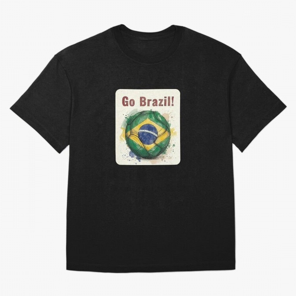 Go Brazil Soccer Ball Flag | Brazilian Football Fan Graphic Tee Classic T-Shirt Represent FIFA World Cup 2026 Group Stage for Fans of Neymar and Brazil, Bringing Goal Celebration Energy, Supporter Heritage, Football Icons and Worldwide Tournament