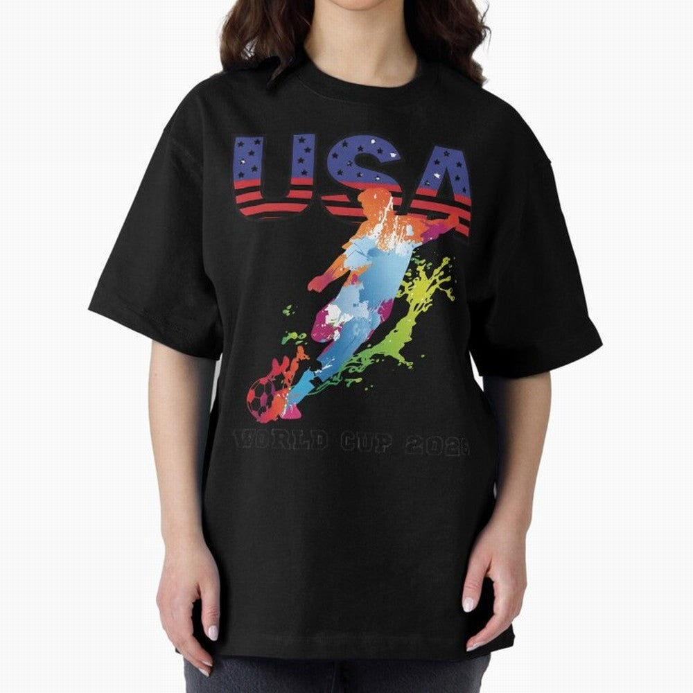 USA CAN MEX 26 Football Shirt | Color Splash International Fan Tee Classic T-Shirt Join the FIFA World Cup 2026 Group Stage Journey through Haaland and Mbappe Highlights, Brazil Pride, Retro Football Energy, Iconic Rivalries, Trophy Chase Drama and