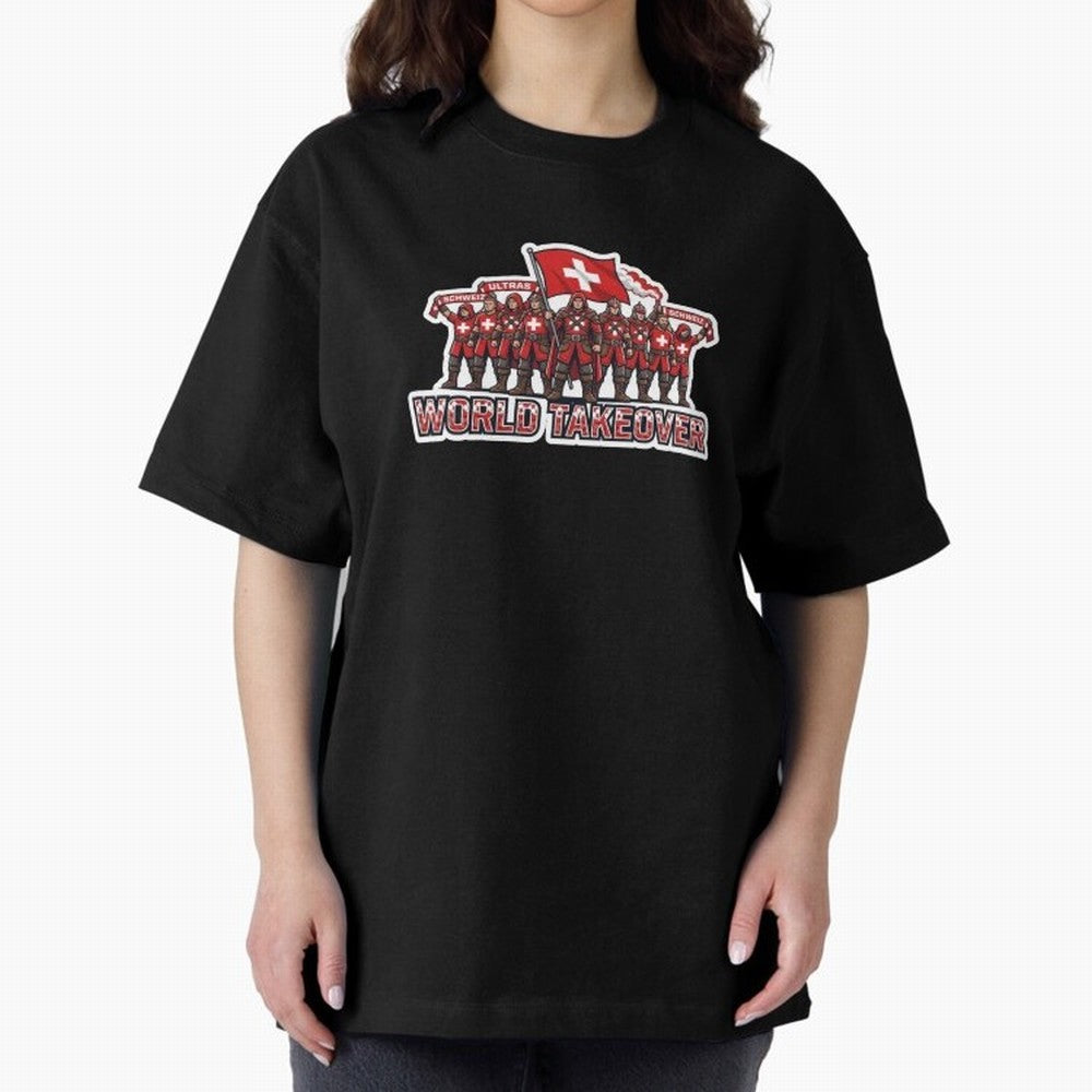 Switzerland Soccer Fans Power Rise Sticker 2026 Football Supporters Classic T-Shirt Cheer through Every Moment of Match Day Hype around FIFA World Cup 2026 USA Canada Mexico, CR7 and Messi, France and Portugal, Stadium Chants, National Pride,