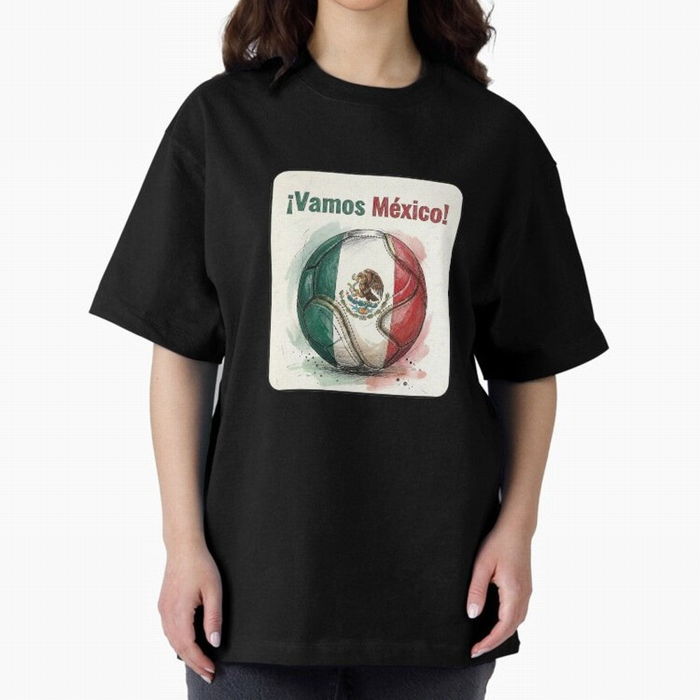 Vamos Mexico Soccer Ball Flag | Mexican Football Fan Graphic Tee Classic T-Shirt Embrace FIFA World Cup 2026 Group Stage for Fans of Neymar and Portugal, Spain and Germany, Bringing Goal Celebration Energy, Supporter Heritage, Football Icons and