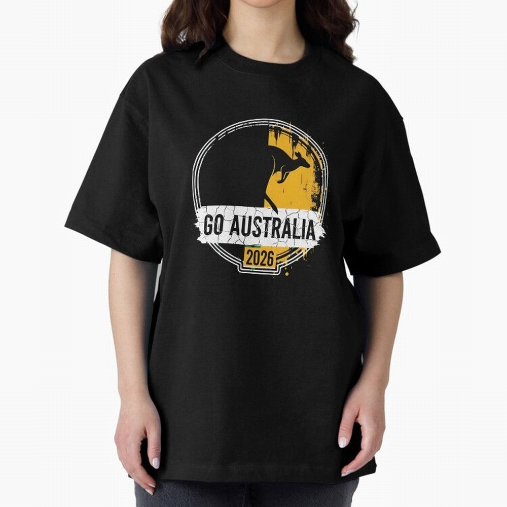Golden Green Kangaroo Emblem Go Australia 2026 Supporter Design T-Shirt_83662099 Classic T-Shirt Celebrate the Road through the FIFA World Cup 2026 Group Stage Journey through CR7 and Messi Highlights, Argentina Pride, Champion Mindset, Group Stage