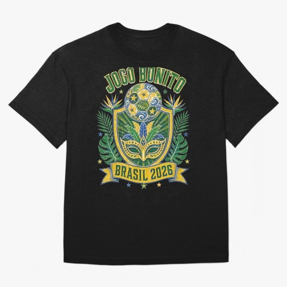 Jogo Bonito Brasil 2026 World Cup Soccer T-Shirt Classic T-Shirt Feel FIFA World Cup 2026 USA Canada Mexico Connected to Haaland and Mbappe, Argentina and Brazil Energy, Football History, Final Match Energy, Crowd Noise and Once in a Lifetime