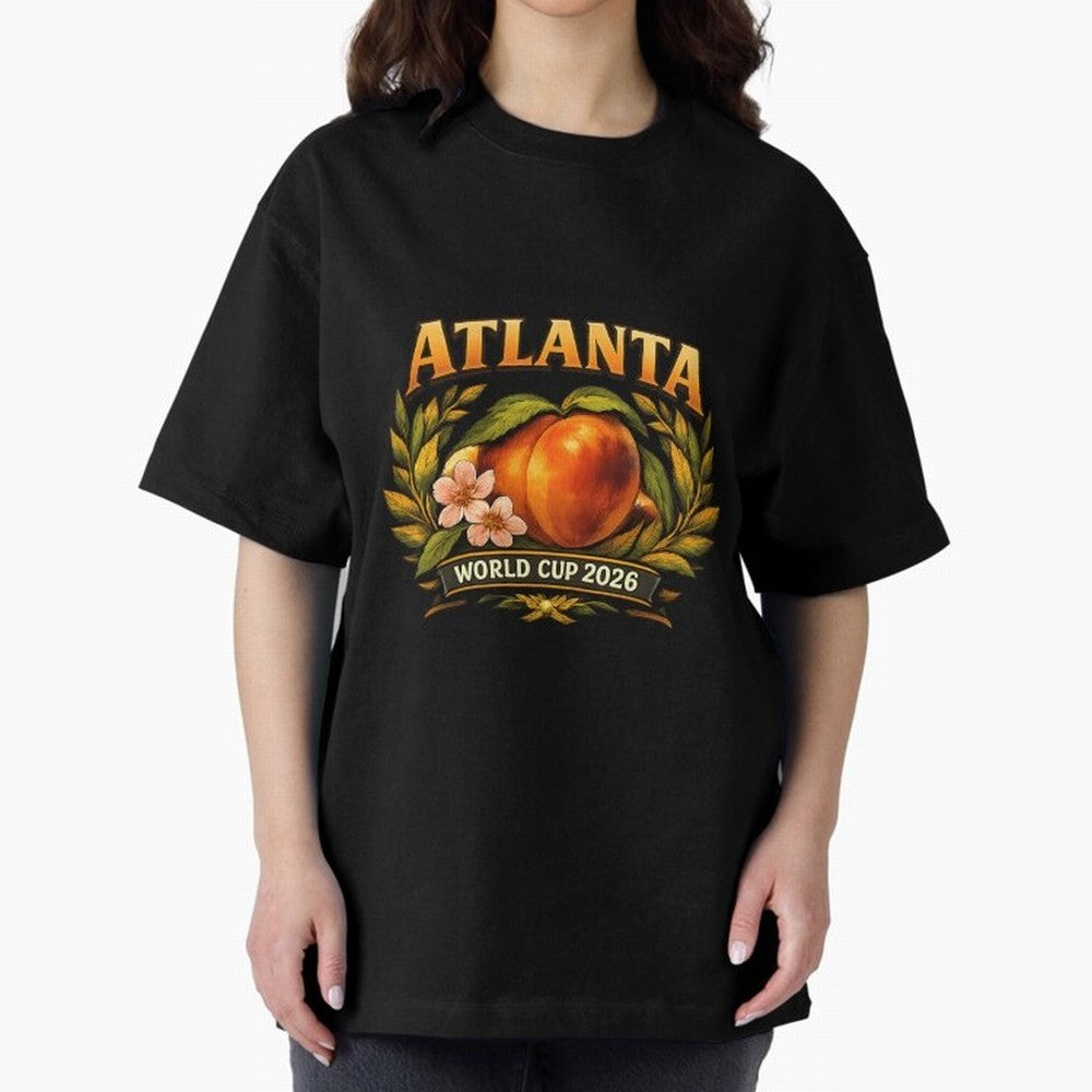 Atlanta 2026 World Cup Host City ¡ª Georgia Peach Laurel Wreath Classic T-Shirt Unlock the FIFA World Cup 2026 Group Stage Journey through Neymar, Haaland and Cristiano Ronaldo Highlights, Portugal, Spain and Germany Pride, Worldwide Fan Energy,