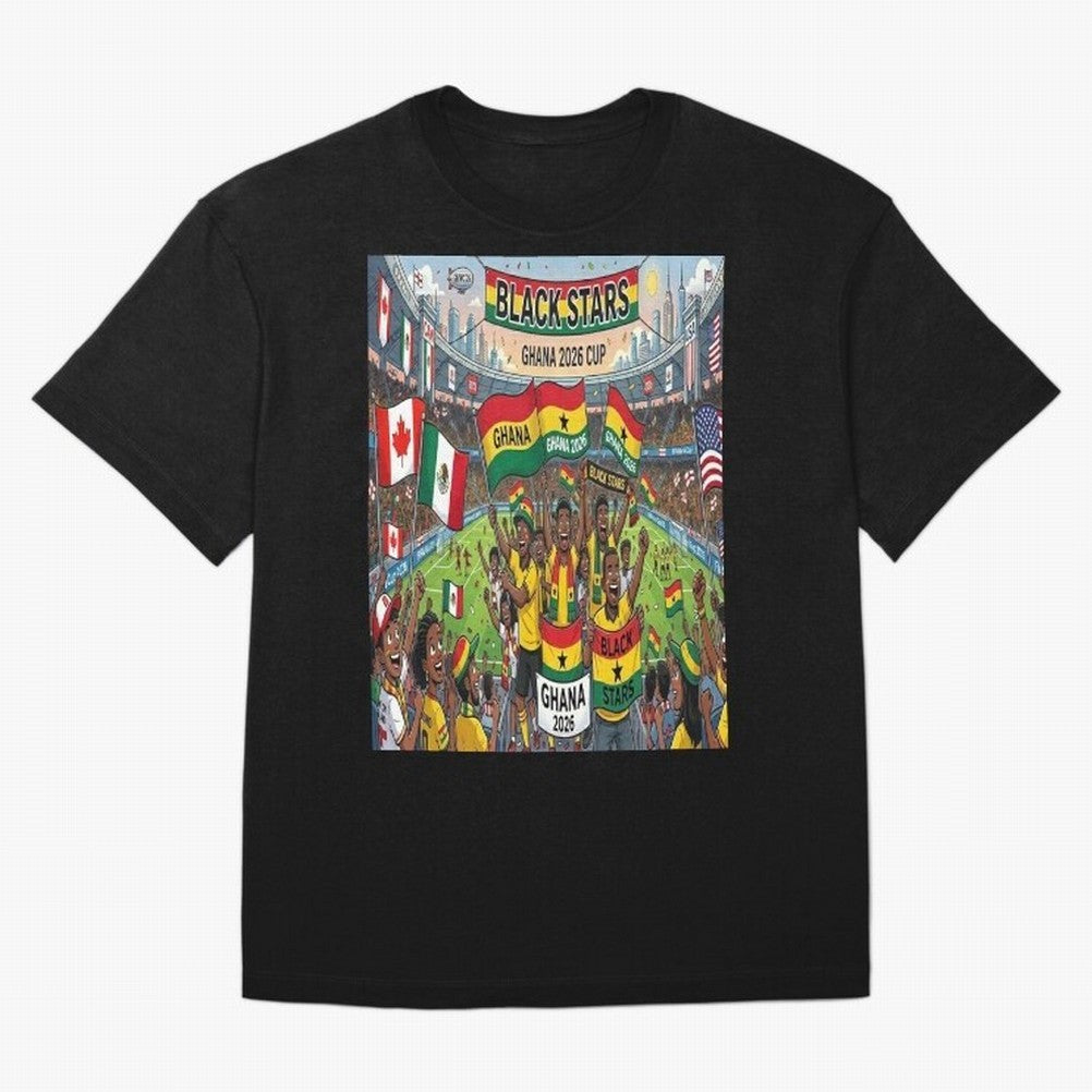 Ghana World Cup 2026 - Stadium Classic T-Shirt Relive Legendary Nights from the FIFA World Cup 2026 USA Canada Mexico Journey through Haaland and Mbappe Highlights, Portugal, Spain and Germany Pride, Global Supporter Spirit, Legendary Goals,