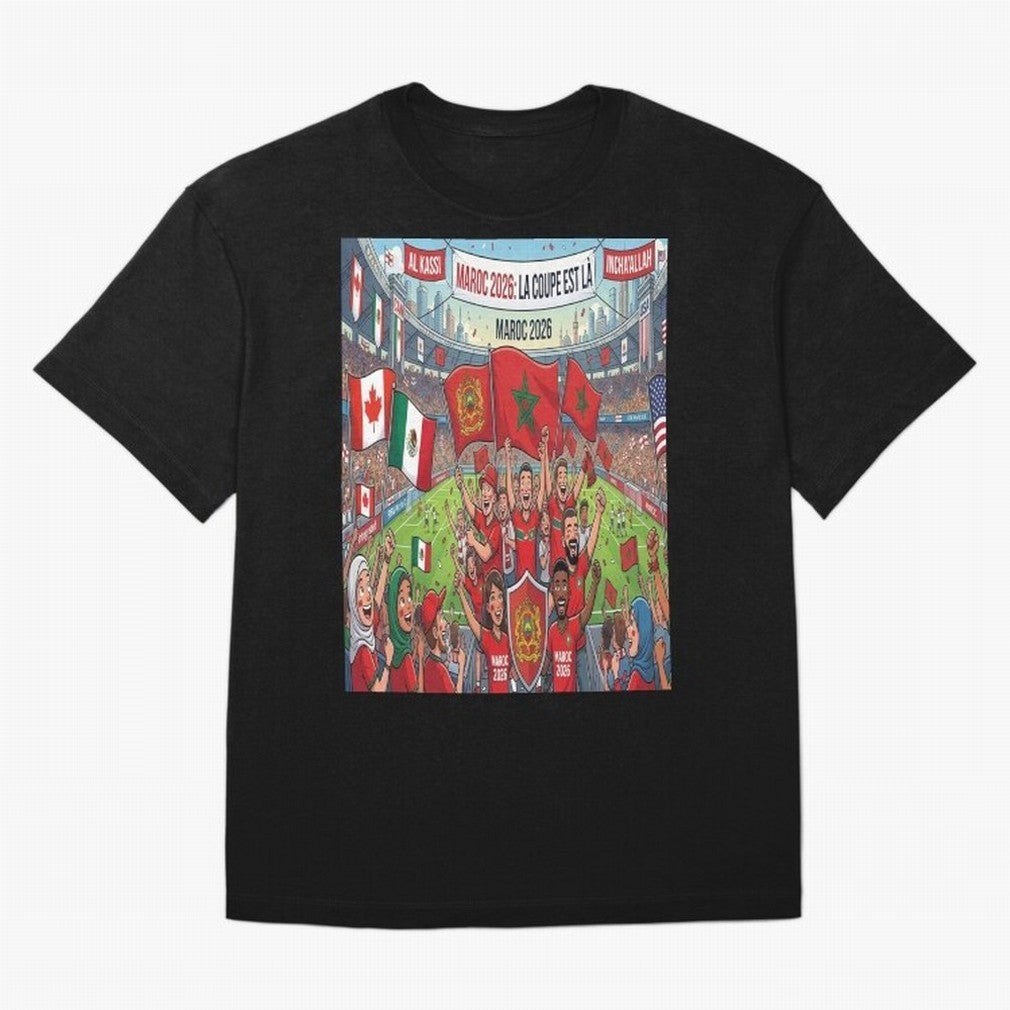 Morocco World Cup 2026 - Stadium Classic T-Shirt Honor Match Day Hype around FIFA World Cup 2026, Haaland and Mbappe, France, Sports Nostalgia, International Competition, Famous Players and Unforgettable Victories; Perfect for Fans, Collectors,