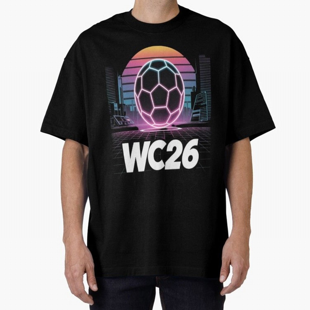 Retrofuturistic World Cup 2026 ¡ª Retro Sci-Fi Football Poster Classic T-Shirt Unlock FIFA World Cup 2026 USA Canada Mexico Spirit, Inspired by Netherlands, Mbappe and Neymar, Retro Football Energy, Iconic Rivalries, Trophy Chase Drama and Stadium