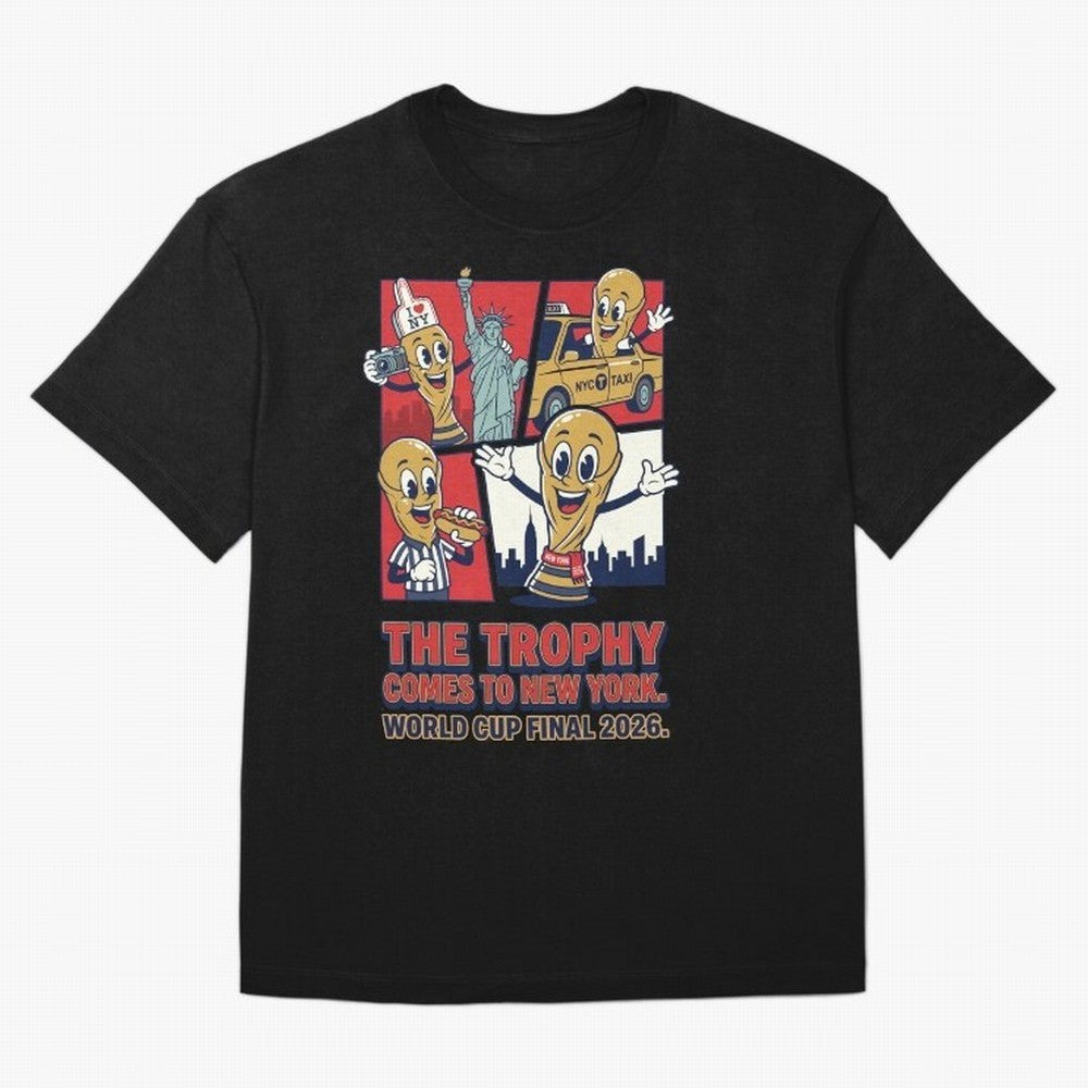 The Trophy Comes to New York ¡ª World Cup Final V1 Classic T-Shirt Feel International Energy from the FIFA World Cup 2026 USA Canada Mexico Journey through Messi, CR7 and Mbappe Highlights, Portugal Pride, Football Passion, Legendary Performances,