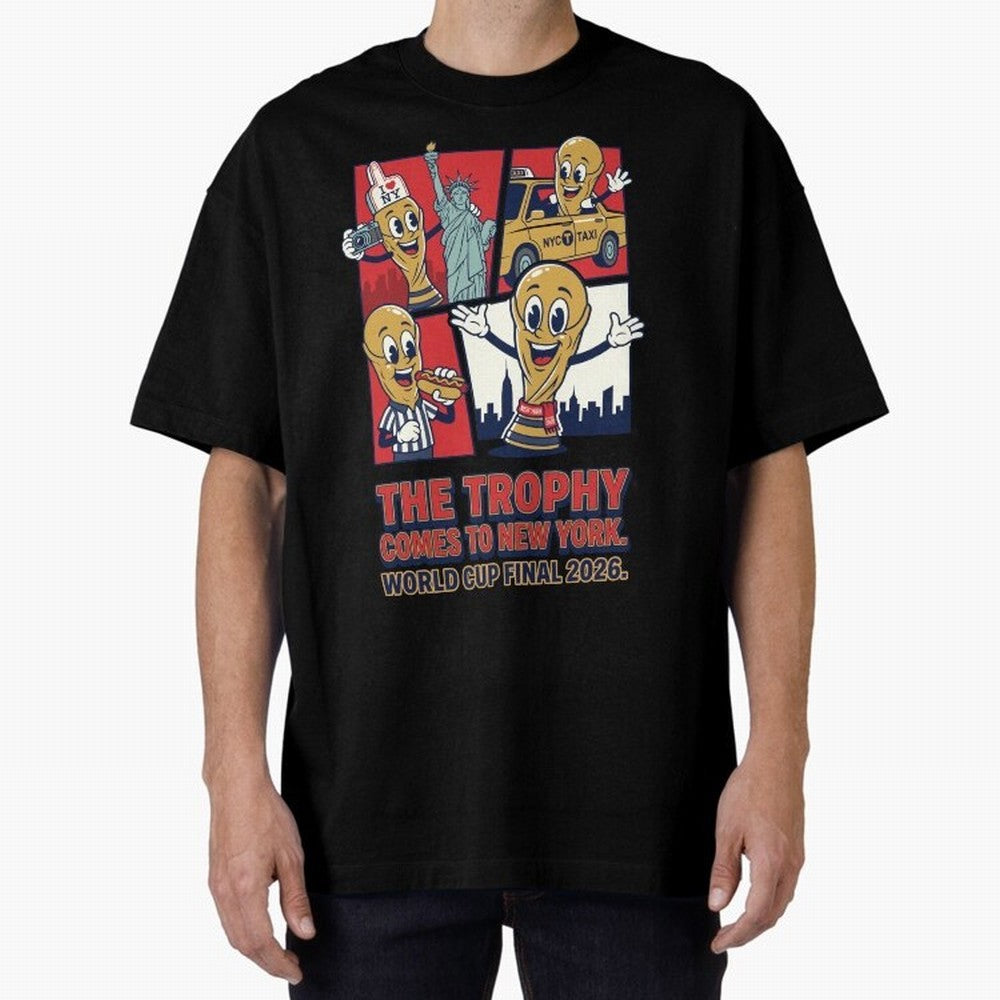 The Trophy Comes to New York ¡ª World Cup Final V1 Classic T-Shirt Feel International Energy from the FIFA World Cup 2026 USA Canada Mexico Journey through Messi, CR7 and Mbappe Highlights, Portugal Pride, Football Passion, Legendary Performances,