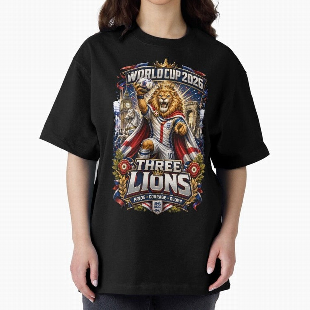 Three Lions World Cup 2026 Classic T-Shirt Stand Out with Spirit from the FIFA World Cup 2026 Journey through Mbappe Highlights, Argentina Pride, Worldwide Fan Energy, Dramatic Goals, Stadium Lights and Championship Celebrations; Built for