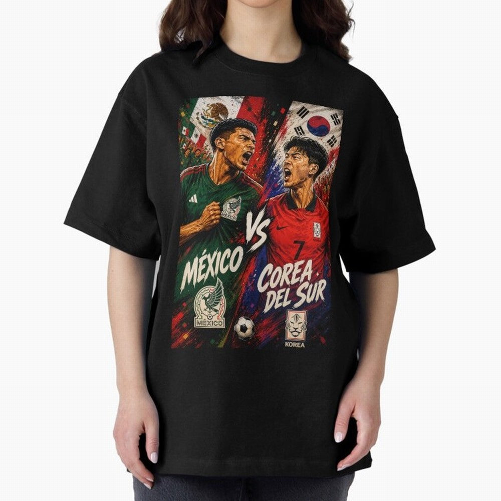 Mexico vs South Korea ¨C Group A FIFA World Cup 2026 | Comic Style Soccer Jersey Classic T-Shirt Showcase FIFA World Cup 2026 Spirit, with England, France and Netherlands, Cristiano Ronaldo, Football Festival Excitement, Trophy Ambitions, Country