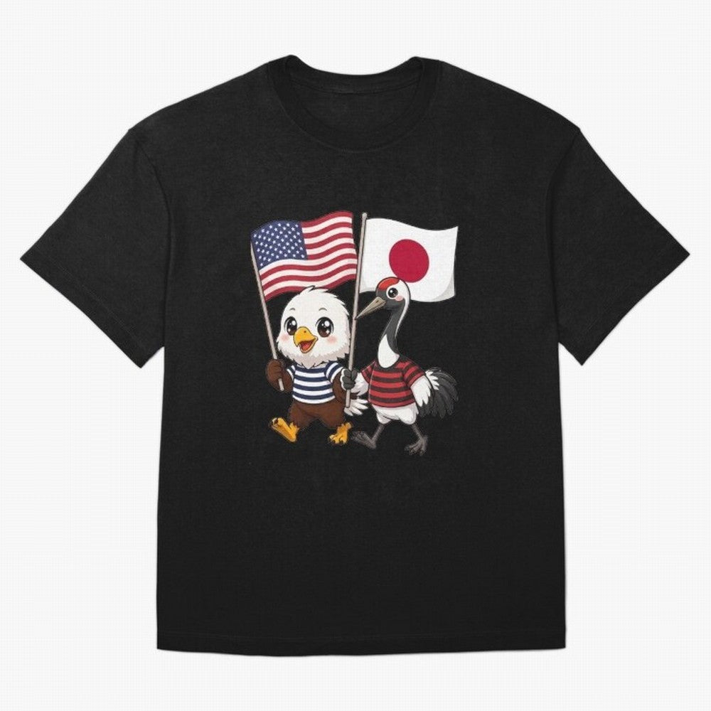 The American eagle and its friend, the Japanese crane Classic T-Shirt Step into Match Day Hype around FIFA World Cup 2026 USA Canada Mexico, Mbappe and Neymar, Spain and Netherlands, Match Day Excitement, Supporter Culture, Golden Goals and Global