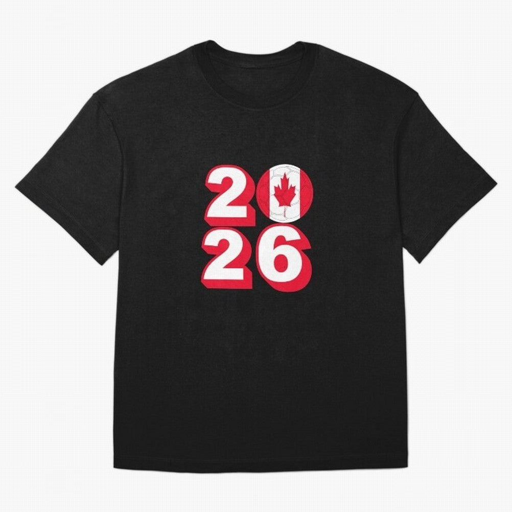 Canada 2026 Soccer Ball Graphic Design Classic T-Shirt Celebrate Supporters United by FIFA World Cup 2026 Spirit, Featuring Spain, Haaland, Sports Nostalgia, International Competition, Famous Players and Unforgettable Victories; Perfect for People