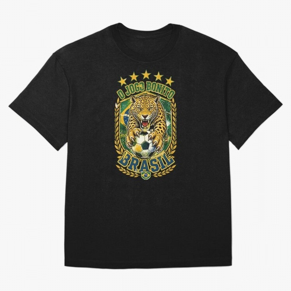 Brazil Soccer Jaguar - O Jogo Bonito Vintage 5 Stars Football Fan T-Shirt Classic T-Shirt Capture Stadium Memories from the FIFA World Cup 2026 Group Stage Journey through Messi, Neymar and Mbappe Highlights, Argentina Pride, Champion Mindset,