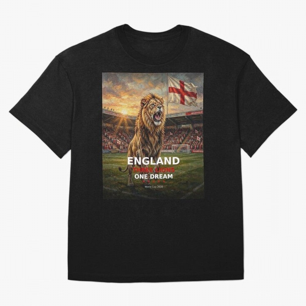 England Three Lions One Dream - World Cup 2026 Soccer Fan Tee Classic T-Shirt Fuel the Hype around Match Day Hype around FIFA World Cup 2026 Group Stage, Messi and Cristiano Ronaldo, France, Football Festival Excitement, Trophy Ambitions, Country