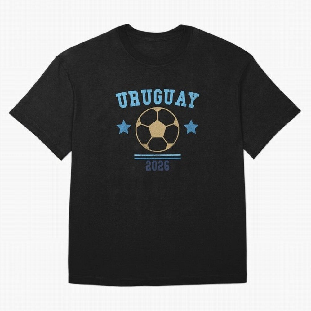 Uruguay 2026 ¡ª Vintage Soccer Tee Classic T-Shirt Support Global Football Passion for FIFA World Cup 2026, Inspired by Mbappe, Argentina, Supporter Pride, Iconic Celebrations, Legendary Names and Global Match Day Energy; Ideal for Football Dads,
