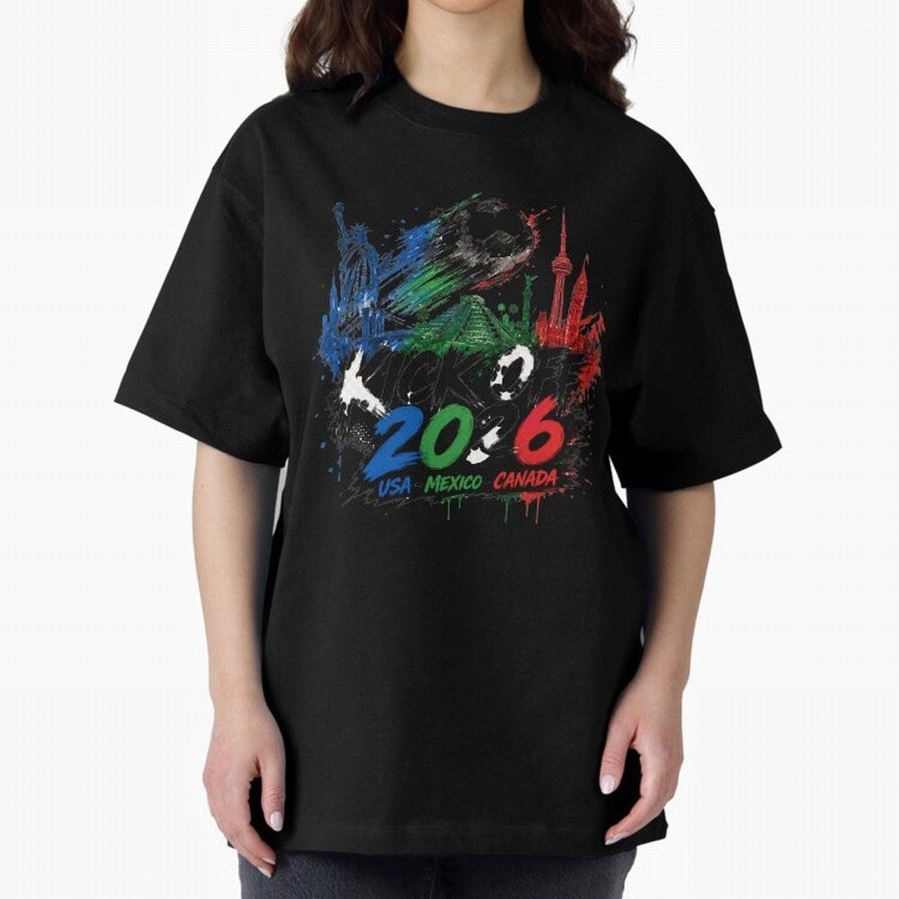 Kick Off 2026 USA Mexico Canada Soccer Graphic Classic T-Shirt Experience the FIFA World Cup 2026 Journey through Messi and Cristiano Ronaldo Highlights, England and Germany Pride, Sports Nostalgia, International Competition, Famous Players and