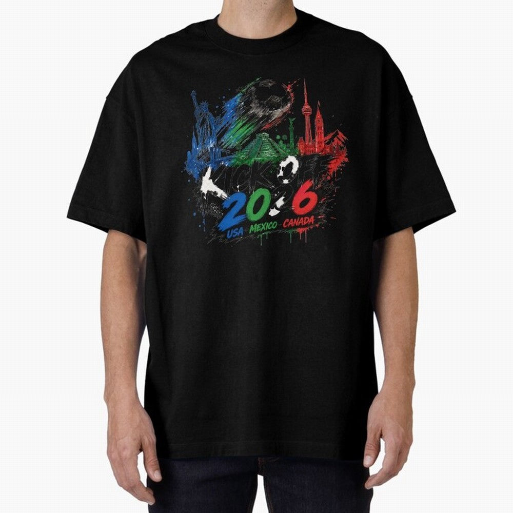 Kick Off 2026 USA Mexico Canada Soccer Graphic Classic T-Shirt Experience the FIFA World Cup 2026 Journey through Messi and Cristiano Ronaldo Highlights, England and Germany Pride, Sports Nostalgia, International Competition, Famous Players and