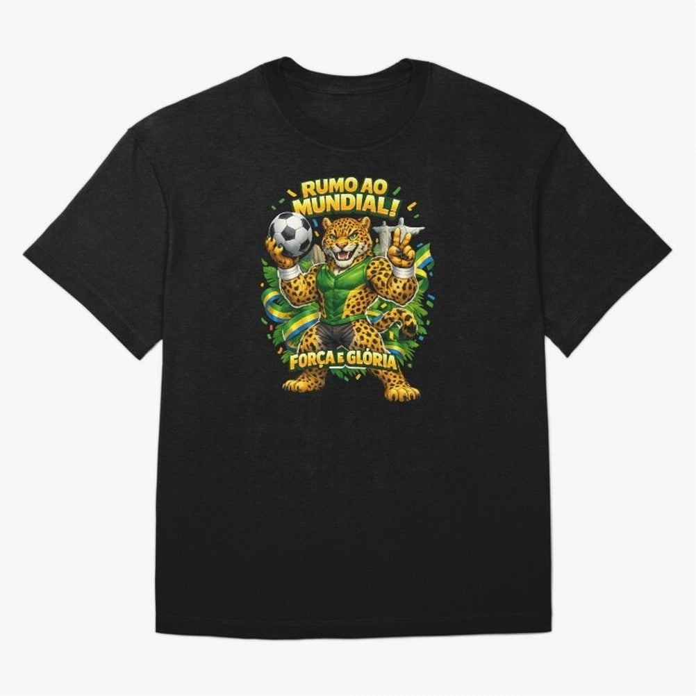 Brazil World Cup 2026 Jaguar Fan Art Classic T-Shirt Honor the Beautiful Game during Global Football Passion for FIFA World Cup 2026 Group Stage, Highlighting CR7 and Messi, Brazil, Champion Mindset, Group Stage Buzz, Knockout Tension and