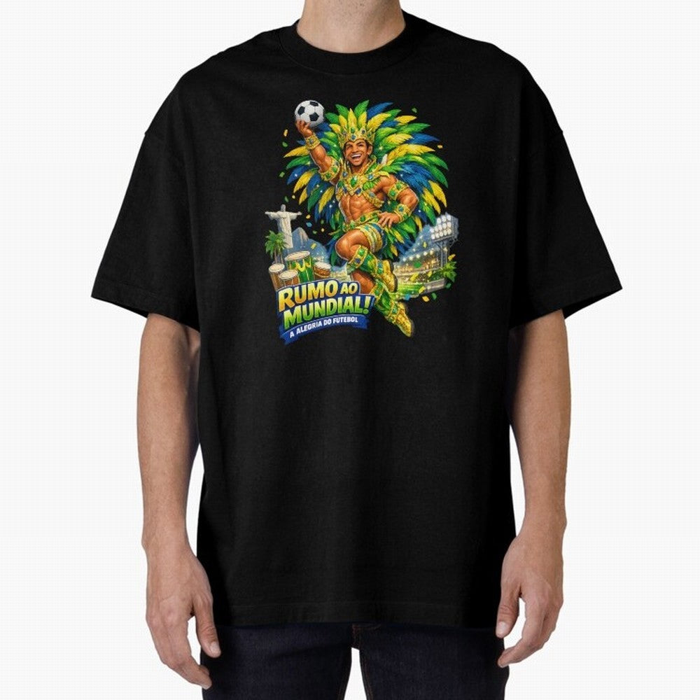 Brazil World Cup 2026 Carnival Fan Art Classic T-Shirt Follow the Final Road of FIFA World Cup 2026 USA Canada Mexico Spirit, with Argentina and Brazil, CR7 and Messi, Champion Mindset, Group Stage Buzz, Knockout Tension and Passionate Fan Culture;