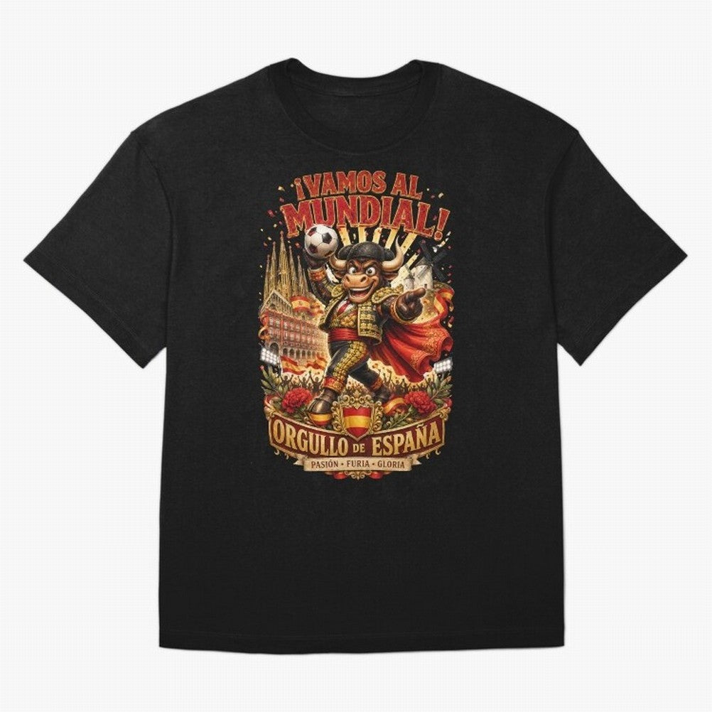 Spain World Cup 2026 Bull Fan Art Classic T-Shirt Celebrate FIFA World Cup 2026 USA Canada Mexico Spirit, Capturing England, Messi, CR7 and Mbappe, Stadium Chants, National Pride, Trophy Dreams and Unforgettable Football Memories; Ideal for