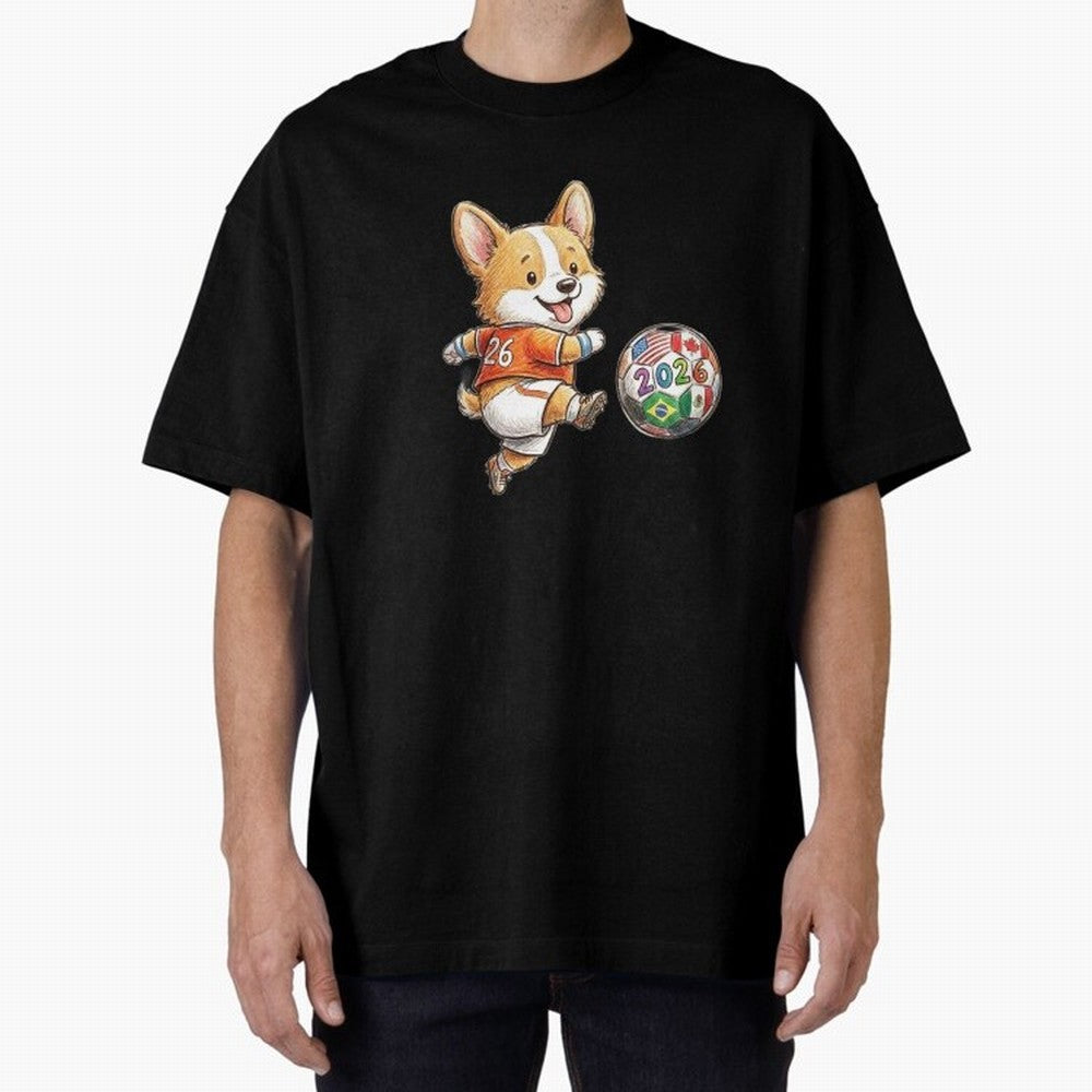 Cute Corgi Soccer Striker - 2026 World Cup Orange Jersey Classic T-Shirt Relive Legendary Nights from FIFA World Cup 2026 Spirit, Capturing England, Haaland, Match Day Excitement, Supporter Culture, Golden Goals and Global Football Passion; Ideal