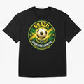 Vibrant and Elegant Brazil Soccer Emblem Classic T-Shirt Bring Stadium Energy to FIFA World Cup 2026 Group Stage Spirit, Filled with Argentina, Neymar, Haaland and Cristiano Ronaldo, Sports Nostalgia, International Competition, Famous Players and